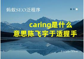 caring是什么意思陈飞宇于适握手