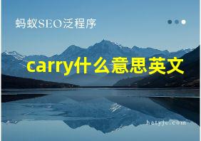 carry什么意思英文