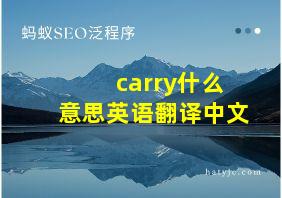 carry什么意思英语翻译中文