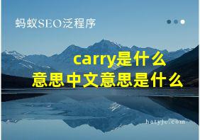 carry是什么意思中文意思是什么