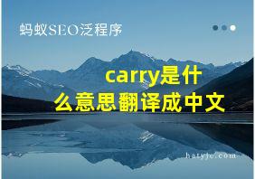 carry是什么意思翻译成中文