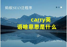 carry英语啥意思是什么