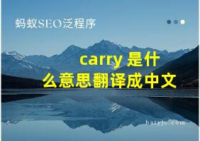 carry 是什么意思翻译成中文