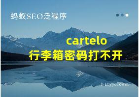 cartelo行李箱密码打不开