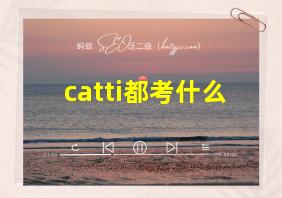 catti都考什么