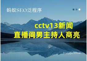 cctv13新闻直播间男主持人商亮