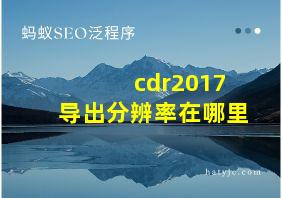 cdr2017导出分辨率在哪里