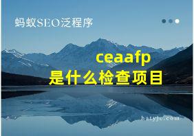 ceaafp是什么检查项目