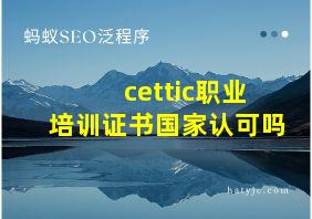 cettic职业培训证书国家认可吗