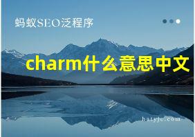 charm什么意思中文