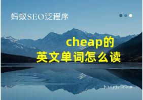 cheap的英文单词怎么读