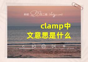 clamp中文意思是什么