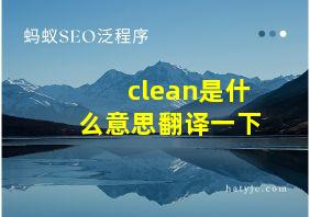 clean是什么意思翻译一下