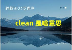 clean 是啥意思