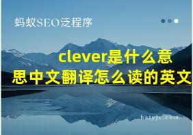 clever是什么意思中文翻译怎么读的英文