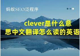 clever是什么意思中文翻译怎么读的英语