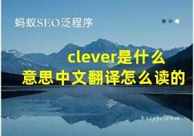 clever是什么意思中文翻译怎么读的