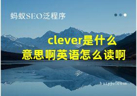 clever是什么意思啊英语怎么读啊