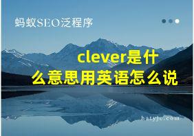 clever是什么意思用英语怎么说