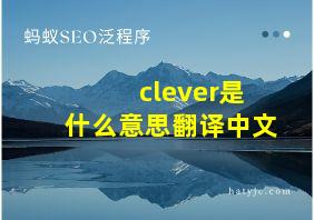 clever是什么意思翻译中文