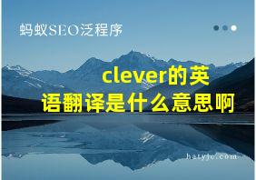 clever的英语翻译是什么意思啊