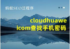 cloudhuaweicom查找手机密码