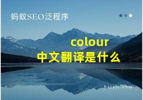 colour中文翻译是什么