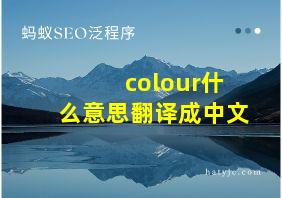 colour什么意思翻译成中文