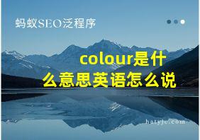 colour是什么意思英语怎么说