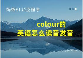 colour的英语怎么读音发音