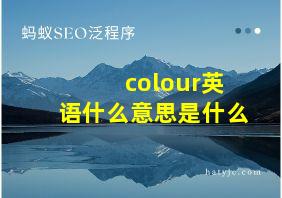 colour英语什么意思是什么