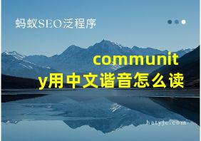 community用中文谐音怎么读