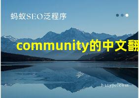 community的中文翻译