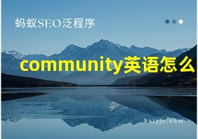 community英语怎么读?