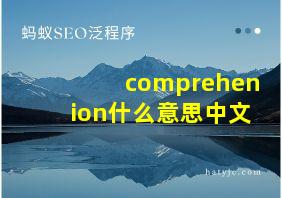 comprehenion什么意思中文