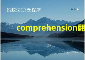 comprehension翻译