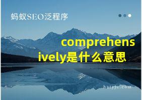 comprehensively是什么意思