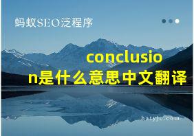 conclusion是什么意思中文翻译