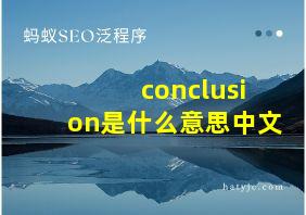 conclusion是什么意思中文