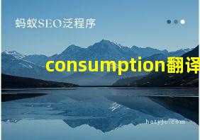 consumption翻译