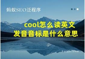 cool怎么读英文发音音标是什么意思