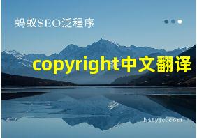 copyright中文翻译