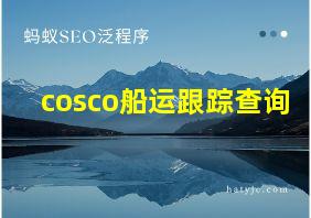 cosco船运跟踪查询