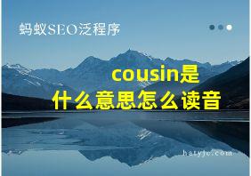 cousin是什么意思怎么读音