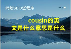 cousin的英文是什么意思是什么