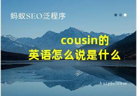 cousin的英语怎么说是什么