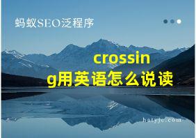 crossing用英语怎么说读