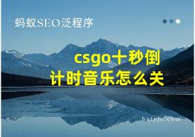 csgo十秒倒计时音乐怎么关