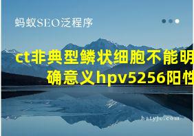 ct非典型鳞状细胞不能明确意义hpv5256阳性