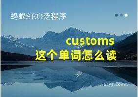 customs这个单词怎么读